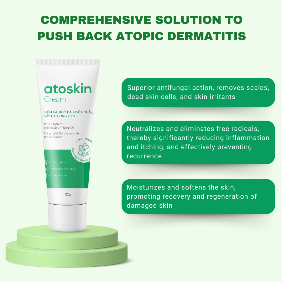 Atoskin Skin Recovery Cream 30g - Krim Eczema, Psoriasis, ekzema, Tidak Mengandungi Corticoid