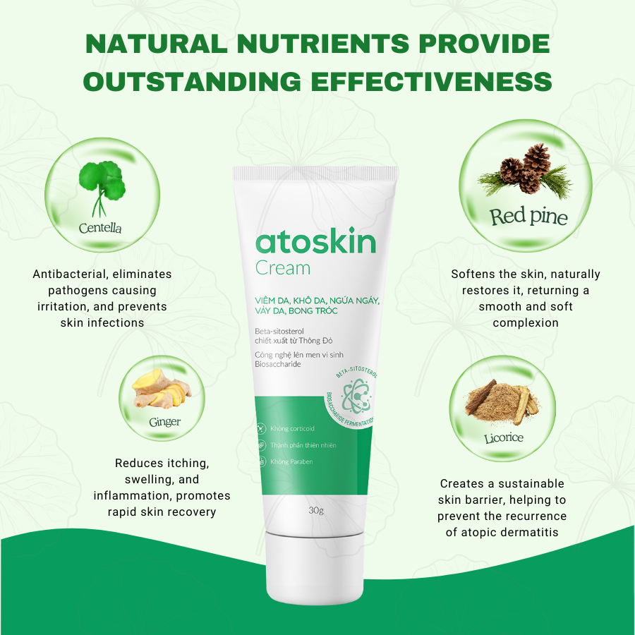 Atoskin Skin Recovery Cream 30g - Krim Eczema, Psoriasis, ekzema, Tidak Mengandungi Corticoid