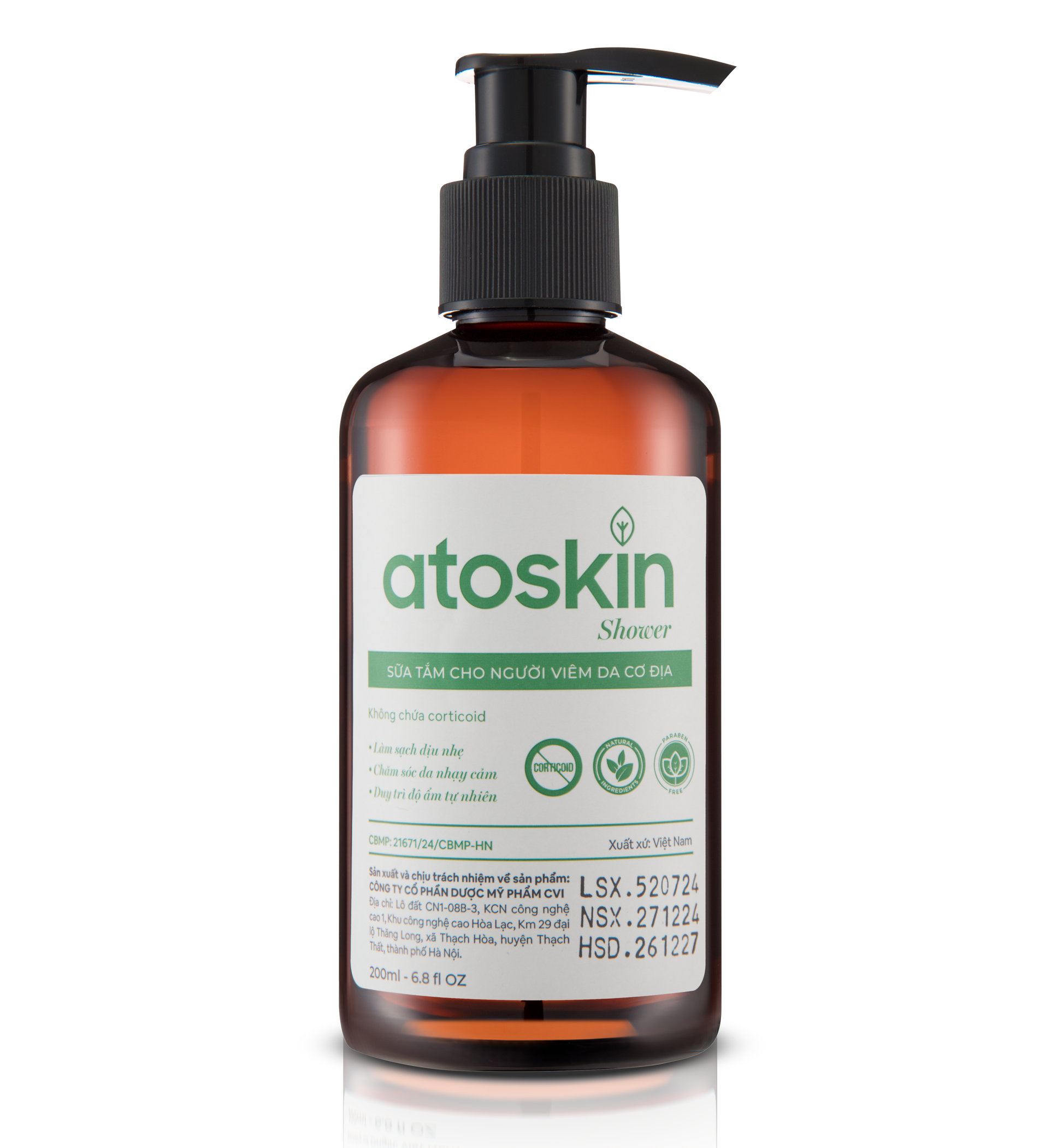 Gel Mandian Eczema Atoskin Atopic - Menyokong pembersihan kulit, ekzema - 200ml