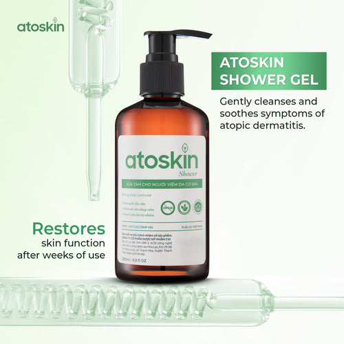 Gel Mandian Eczema Atoskin Atopic - Menyokong pembersihan kulit, ekzema - 200ml