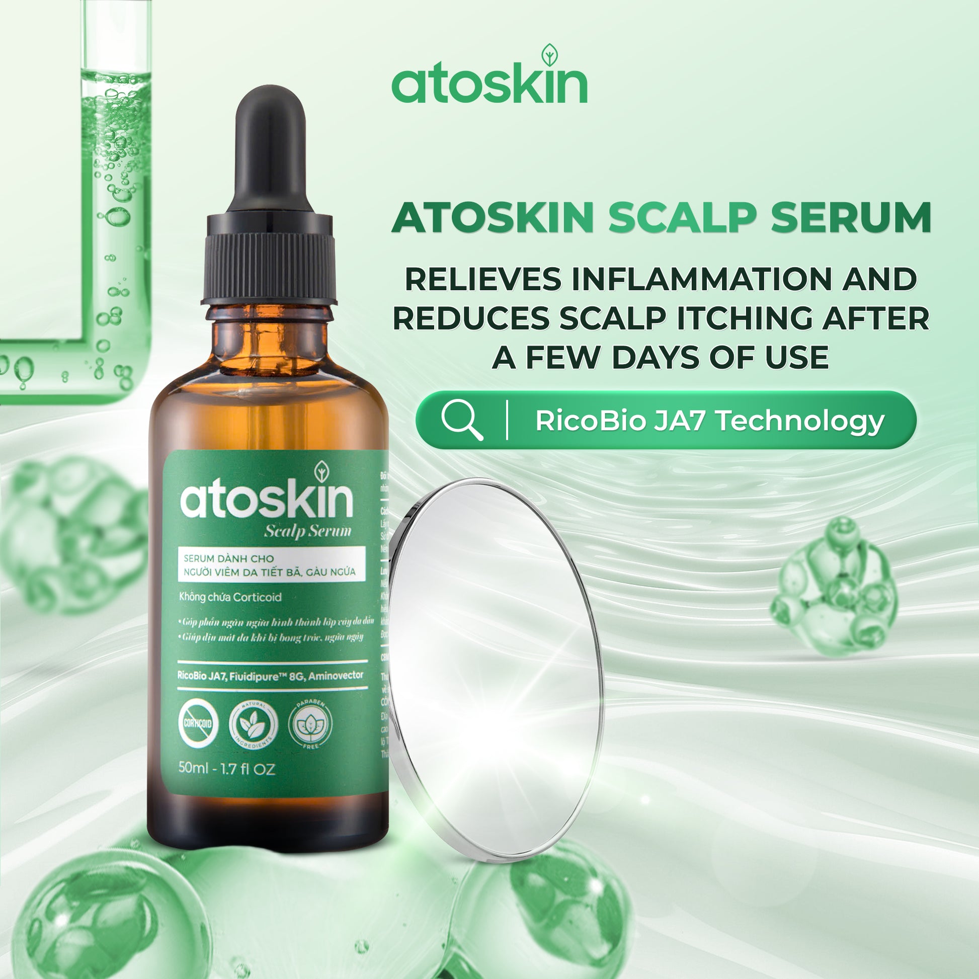 Serum Kulit Kepala Berminyak ATOSKIN 50ml – Solusi Penjagaan Kulit Kepala Yang Lembut & Selamat