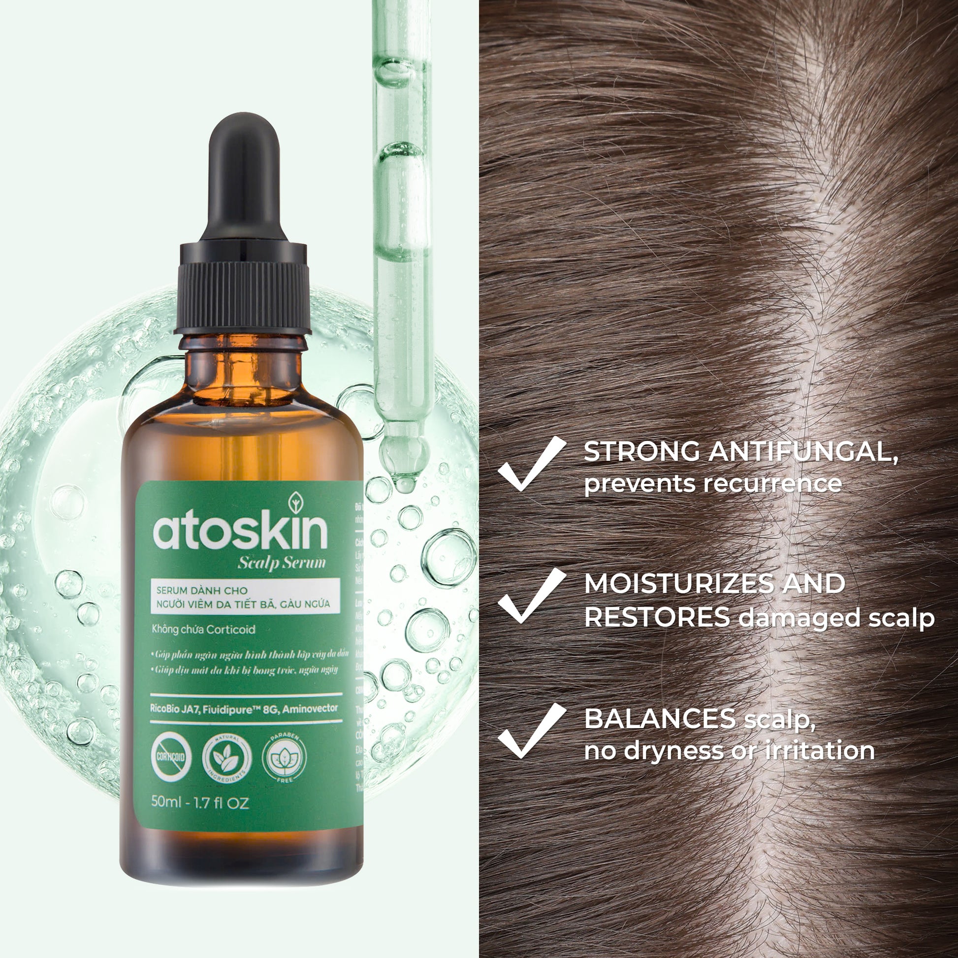 Serum Kulit Kepala Berminyak ATOSKIN 50ml – Solusi Penjagaan Kulit Kepala Yang Lembut & Selamat