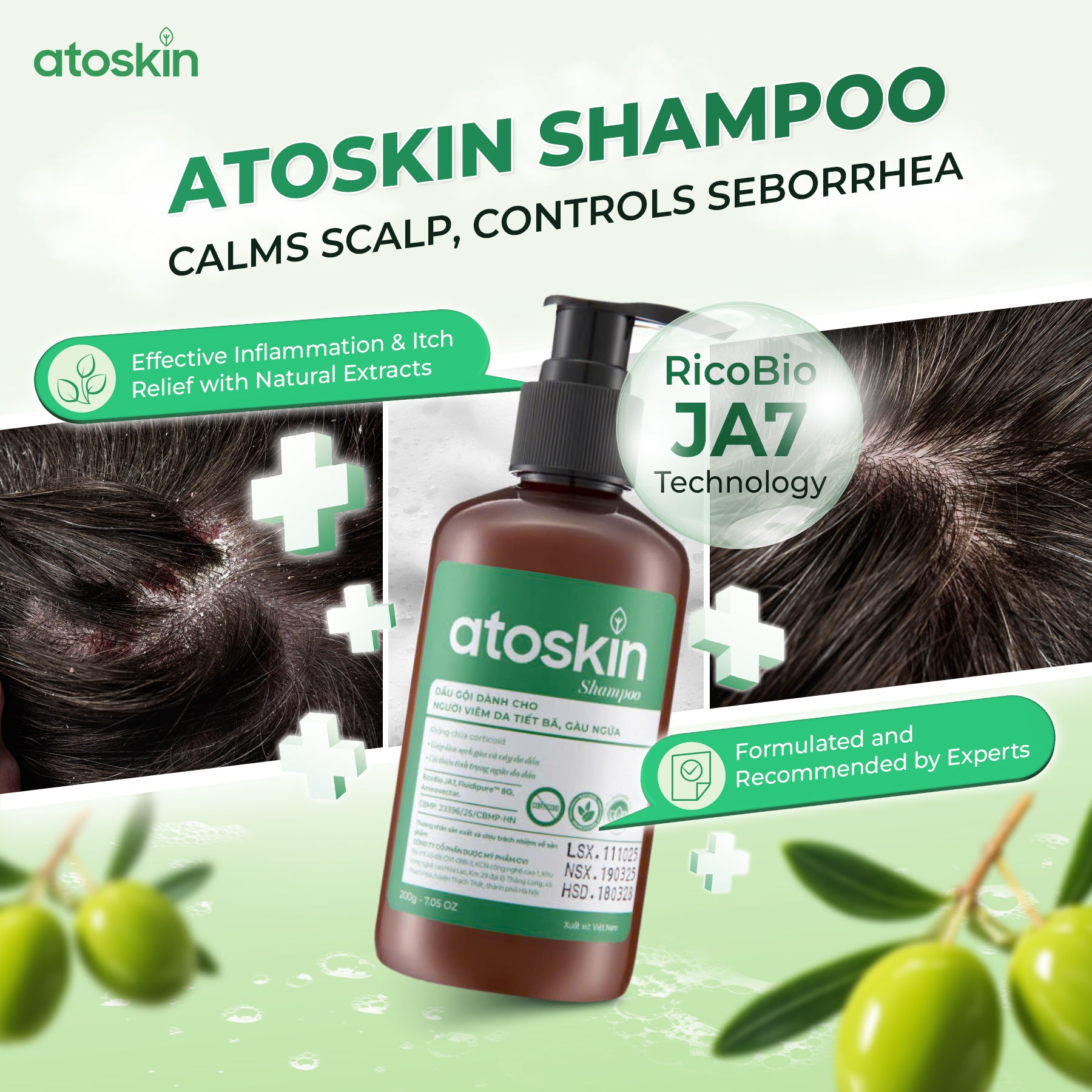 Syampu Kulit Kepala Berminyak ATOSKIN 200ml – Solusi Penjagaan Kulit Kepala Yang Lembut & Selamat