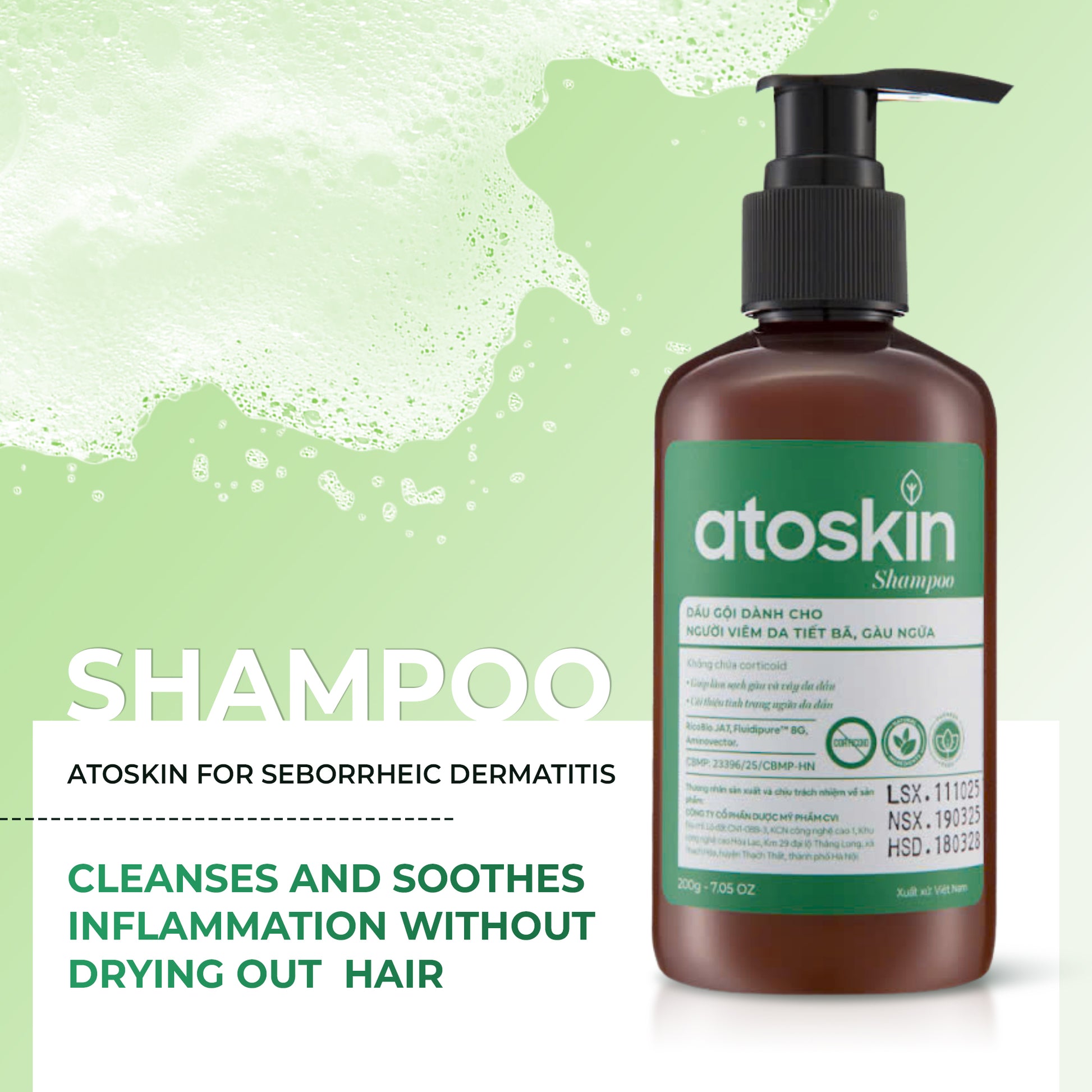 Syampu Kulit Kepala Berminyak ATOSKIN 200ml – Solusi Penjagaan Kulit Kepala Yang Lembut & Selamat